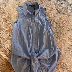 Shinestar Blue Sleeveless Blouse